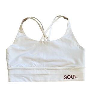 Lululemon White Long Line Energy Bra Size 8